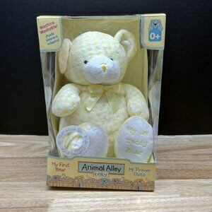 Animal Alley Baby My First Teddy Bear Yellow Checkered Plush – New Old Stock